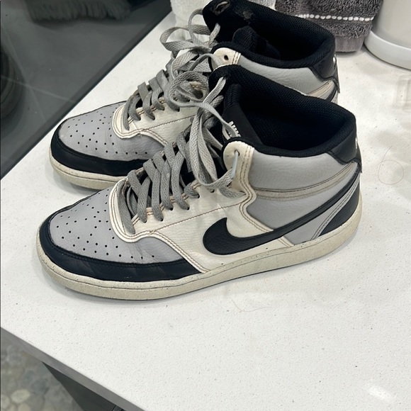 Nike Black and Gray High-Top Athletic Shoes with Padded Collar - Picture 2 of 4